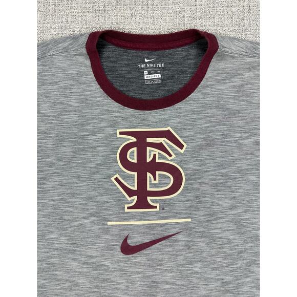 Florida State Seminoles Shirt Mens 3XL Gray Maroon NCAA Ringer Dri Fit Nike - Picture 5 of 10